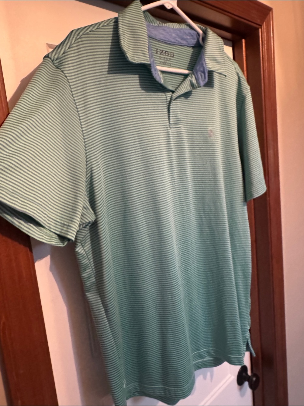 Izod Men's Mint Green Thin-Stripe Polo